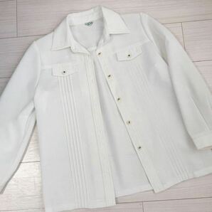 美品 白 ジャケット 数回使用 PATONA シャツ パトナ 日本製 アウター トップス 11号の画像2