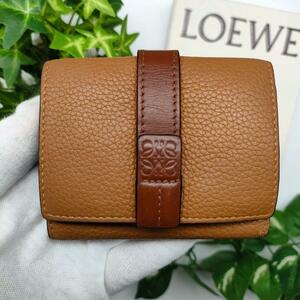  Loewe три складывать кошелек Try складной бумажник дыра грамм Brown 