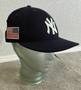 激レア 超 美品 New Era × SWAROVSKI 限定 NEW YORK yankees 星条旗 刺繍 ロゴ キャップ 61.5cm ニューエラ スワロフスキー ヤンキース