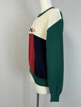 激レア 希少 美品 FILA golf 90s vintage ロゴ 刺繍 イタリアン トリコロール カラー コットン ニット セーター 40 フィラ ゴルフ 90年代_画像3