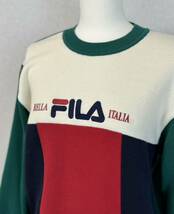 激レア 希少 美品 FILA golf 90s vintage ロゴ 刺繍 イタリアン トリコロール カラー コットン ニット セーター 40 フィラ ゴルフ 90年代_画像2