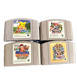 大乱闘スマッシュブラザーズ、マリオパーティ3、ピカチュウげんきでちゅう、ディディーコングレーシング 64ソフト 4本セット