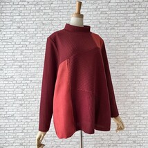 ★送料185円★【新品LL/XL】ウエストインもたつかない*ステッチ＆ピーチスキン*スカートにも♪パンツにも♪２Lリブニットチュニック71238赤_画像4