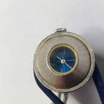 アンティークSEIKO ウォッチネックレス 懐中時計17石 機械式 手巻き シルバー色xブルー文字盤 21-1460 _画像3