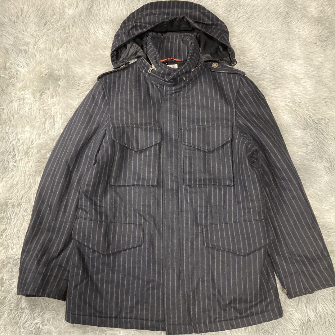  Paul Smith шерсть жакет стеганое полотно капот место хранения полоса чёрный M