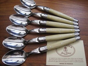  France manufacture 100% Laguiole table spoon 6ps.@lagi all ivory color laiyorulagi all cutlery last grinding has processed . high class 