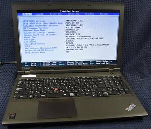 起動確認のみ(ジャンク扱い) レノボ ThinkPad L540 CPU:Core i5-4210M RAM:4G HDD:無し (管:KP215