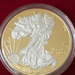 X2)アメリカ 自由の女神 イーグル 2014年金銀2色コイン 合計12枚まとめ 背鷹の画像2