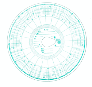 タコグラフチャート紙　1日120km（中心穴タマゴ型) 小芝記録紙 M24H-120K（100枚入り）