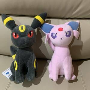 ☆未使用 ポケットモンスター　もふぐっとぬいぐるみ　イーブイフレンズ　ブラッキー・エーフィ　全2種セット　プライズ　ポケモン