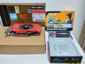 【ジャンク】PCパーツ/ノートPCなど(R9 270/HD4350/Wifi親機/CPUクーラー/MinDP-DVI変換/無線マウス/120mmファン/OAタップ)