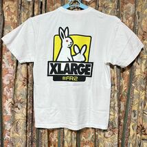 Lサイズ #FR2 × XLARGE TEE collaboration Rabbit Icon FR2 白 White 中古 Tシャツ_画像1