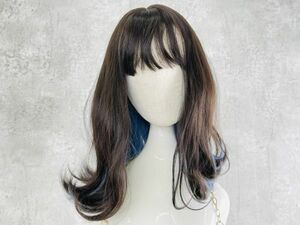  new goods FESHFEN full wig medium inner color blue group woman cosplay fashion hair accessory wig / 63282.