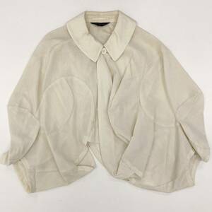 AD1995 COMME des GARCONS deformation solid patchwork Circle wool short sleeves blouse shirt Comme des Garcons 90s VINTAGE archive 3110398