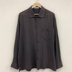 90s ISSEY MIYAKE MEN 皺加工 オーバーサイズ 長袖シャツ チャコールグレー Lサイズ イッセイミヤケメン プリーツ VINTAGE archive 3120472