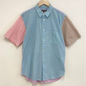 AD2012 COMME des GARCONS HOMME DEUX short sleeves shirt silver chewing gum check multi switch L size Comme des Garcons Homme duarchive 2080383