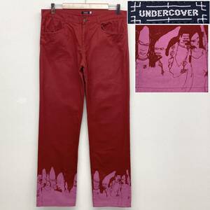 2001AW 宝飾期 UNDERCOVER D.A.V.F. 裾プリント パンツ Lサイズ アンダーカバー DAVF スラックス VINTAGE archive 1554