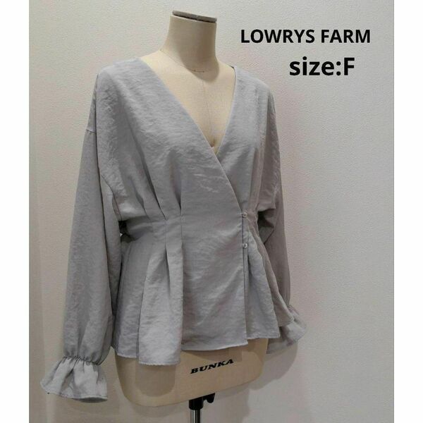 LOWRYS FARM カシュクール ブラウス グレージュ レディース トップス