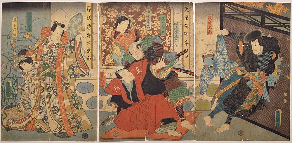 [Utagawa Toyokuni Yoshitaka Shimizu Taro Nenoi] Ukiyo-e Yoshitaka Minamoto Yoshitaka Shimizu Kanja BE02A, cuadro, Ukiyo-e, imprimir, imagen kabuki, foto del actor