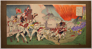 Art hand Auction [Yosai Enichi: feroz batalla de la guerra chino-japonesa] Ukiyo-e, Nishiki AG05C, Cuadro, Ukiyo-e, Huellas dactilares, otros