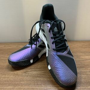 adidas スニーカー 28.5cm 美品 メンズ COURT JAM ブラック ランニング テニスシューズ 運動靴 スポーツ 中古 (石533