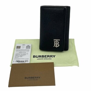 USED BURBERRY バーバリー 6連キーケース 8062815 A1189 MS EVAN ETH ブラック グレイン レザー イタリア製 保存袋付