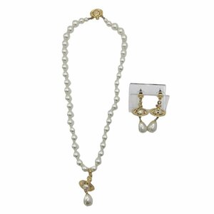 KS 美品 Vivienne Westwood ヴィヴィアンウエストウッド パールネクレス ピアス セット プラネット ゴールド アクセサリー レディース