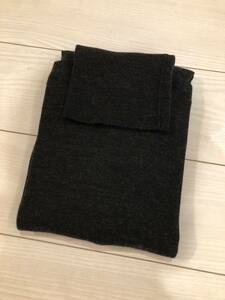 中古 美品 UNIQLO ユニクロ タートルネック ニット L チャコール グレー メリノ ウール ユニクロ セーター チャコールグレー