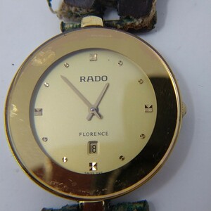★送料無料★メンズ腕時計 RADO フローレンス ゴールド 160.3677.2　ベルト劣化　ガラス欠け、汚れ、錆あり　裏ぶた傷あり　現状販売