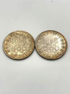 □H75532:東京オリンピック 記念 1000円銀貨 昭和39年 1964年 2枚 中古