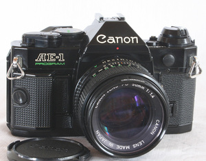 CANON キャノン AE-1 PROGRAM black　NFD 50mm 1:1.4 シャッター鳴き無し 難点あり動作品