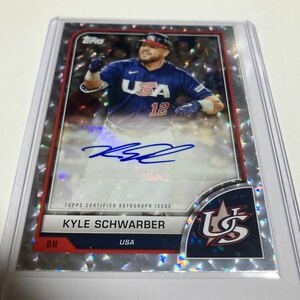 カイル・シュワーバー アイスパラレル 直筆サインカード 2023 Topps WBC アメリカ代表 Kyle Schwarber auto