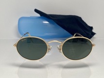 ケース付★B&L RAY-BANボシュロムレイバン OVALオーバル Gold/G-15 ゴールド金 丸メガネ ラウンドレンズ VINTAGEサングラス USA製_画像1