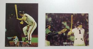 ☆ プロ野球カード 巨人 読売ジャイアンツ 王貞治 1977年 694番(激突中盤戦シリーズ)、 70番(名場面特集)、2枚分 王選手 Giants ☆