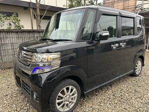 1円売切！　N BOX カスタム G Lパッケージ　車検付　落札金額のみ！　H25年式　スタッドレスと夏タイヤ付　両側パワハラ　