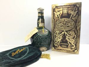 ROYAL SALUTE 21YEARS OLD★スコッチウイスキー 陶器ボトル 古酒 ロイヤルサルート☆グリーン 特急 箱.袋付き♪760ml 40% 売り切り 1円〜!!