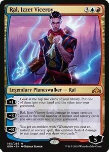 え金 イゼット副長、ラル 1枚（1枚在庫s 英 良品 GRN）/Ral, Izzet Viceroy（MTG /ラヴニカのギルド/Guilds of Ravnica/）