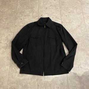 Mサイズ カルバンクライン Calvin Klein Jeans ストライプ ミリタリーシャツ ジャケット 黒