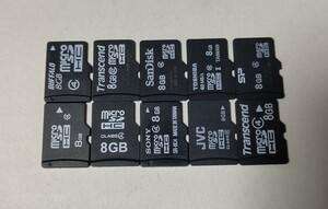 microSDHCカード 8GB 10枚セット マイクロメモリー ジャンク 中古 microSD