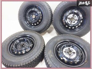 トヨタ純正 NCP160V プロボックス 13インチ 5J 4穴 PCD100 ホイール 鉄チン DUNLOP ダンロップ DSV-01 165R13 6P.R.LT スタッドレスタイヤ