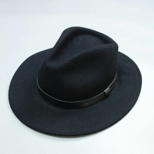美品 Brixton/Messer Hat ブリクストン ウールフェルトハット 帽子 黒 M 58cm