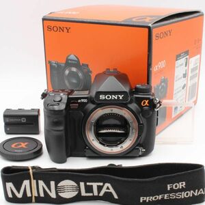 稀少 黒 MINOLTA PROFESSIONAL プロストラップ 付き 美品 SONY ソニー α900 DSLR-A900 ボディ 元箱付 充電器は付属してません sony 13013