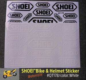 “SHOEI”Bike & Helmet Transfer Sheet Sticker□“高品質”防水+転写バイクステッカー集□color：White■QT178×1枚：期間限定特価!699円