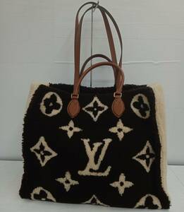 美品 LOUIS VUITTON ルイヴィトン オンザゴー GM モノグラム・テディ／NZ4149 ショルダーバッグ 2way ボア レディース