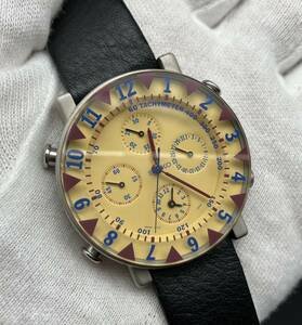 【希少】SEIKO ソットサスコレクション　7T34-6A60 イエロー　1995年　3層ガラス　クロノグラフ　クォーツ　腕時計