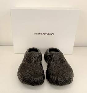 EMPORIO ARMANI エンポリオアルマーニ ラバーミュール 約25.5cm 靴 サンダル 黒 箱あり 店舗受取可