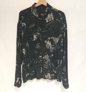 PORTER CLASSIC 長袖シャツ サイズ3 Mission incomplete ALOHA CHINESE SHIRT 落ちこぼれスパイ BLK ポーター クラシック