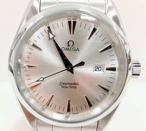 【美品】OMEGA 2518.30 Seamaster アクアテラ 150m クォーツ SS デイト 腕時計