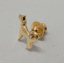 K18 ピンブローチ ダイヤ0.03ct 3.1g 犬_画像2