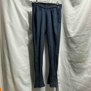 古着 60-70s Gabardine Side Zip Pants ギャバジンサイドジップ パンツ S ネイビー 店舗受取可